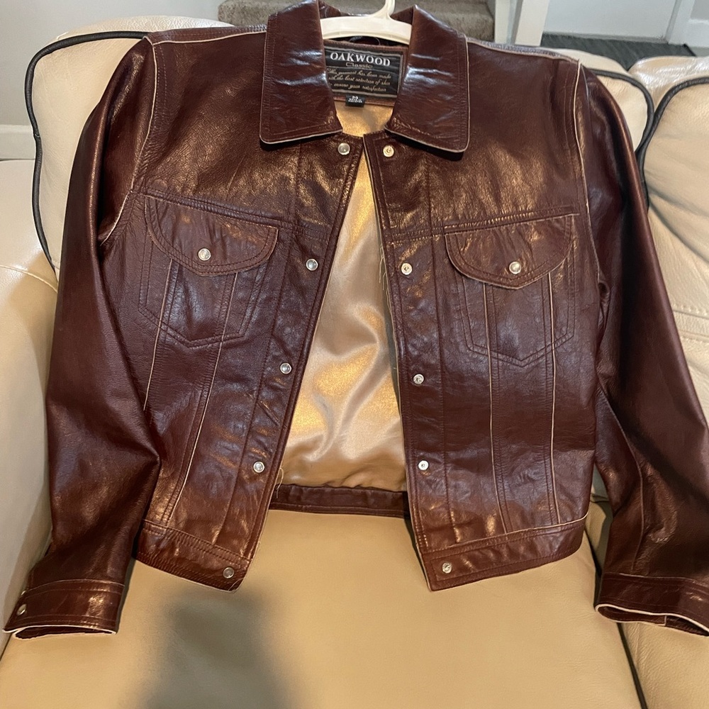 COPY - Beautiful VINTAGE brown leather jacket size M